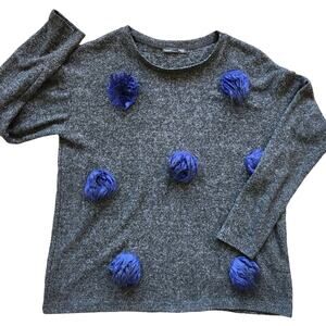 ZARA womans pom pom sweater size small